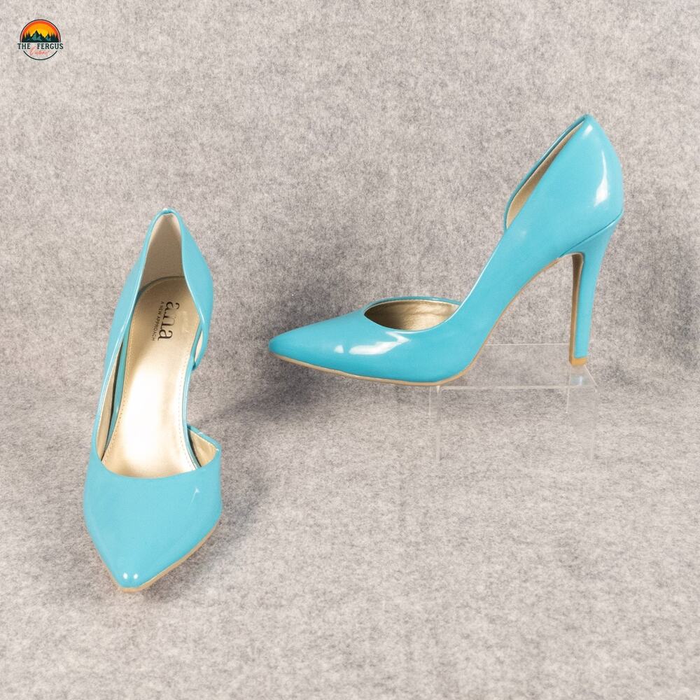 A.N.A Clare Stiletto Pump Heels Turquoise Blue Pointed Toe Y2K Women's Size 8M